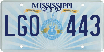 MS license plate LGO443