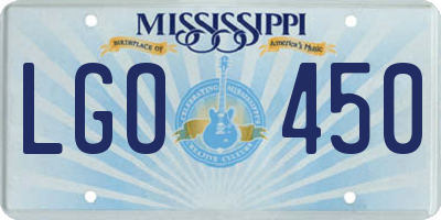 MS license plate LGO450
