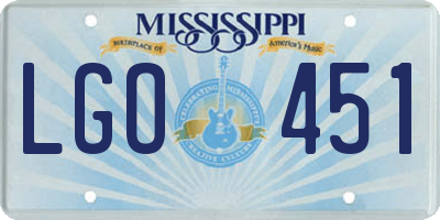 MS license plate LGO451