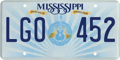 MS license plate LGO452