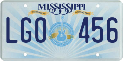 MS license plate LGO456