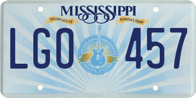 MS license plate LGO457