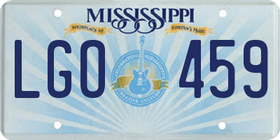 MS license plate LGO459