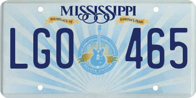 MS license plate LGO465