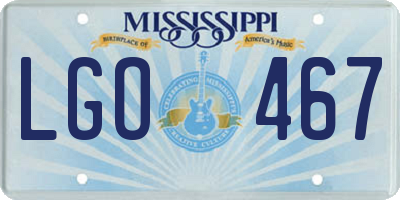 MS license plate LGO467