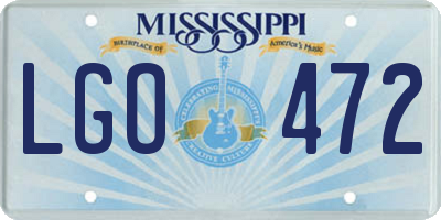 MS license plate LGO472