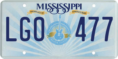 MS license plate LGO477