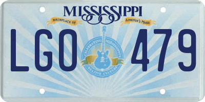 MS license plate LGO479