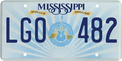MS license plate LGO482