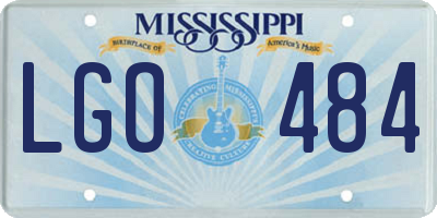 MS license plate LGO484