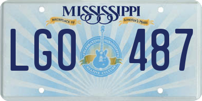 MS license plate LGO487