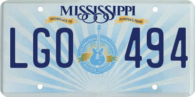 MS license plate LGO494