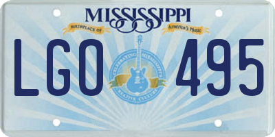 MS license plate LGO495