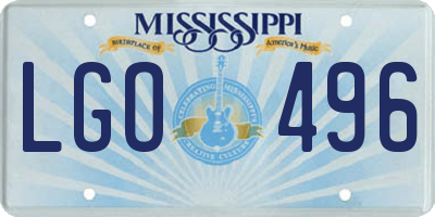 MS license plate LGO496