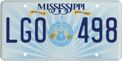 MS license plate LGO498