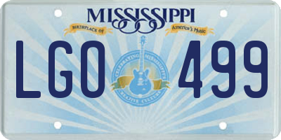 MS license plate LGO499