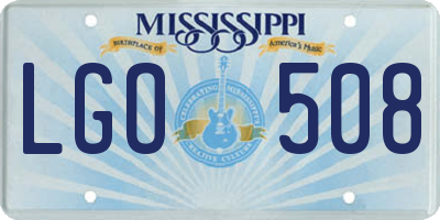 MS license plate LGO508
