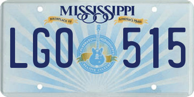 MS license plate LGO515