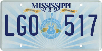MS license plate LGO517