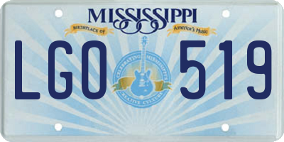 MS license plate LGO519