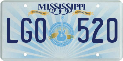 MS license plate LGO520