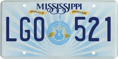 MS license plate LGO521