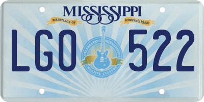 MS license plate LGO522