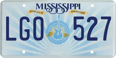 MS license plate LGO527