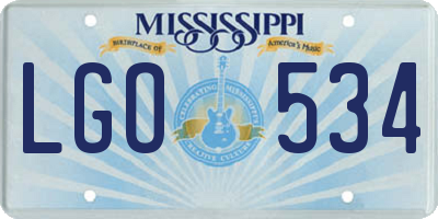 MS license plate LGO534