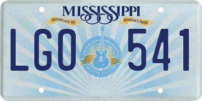 MS license plate LGO541