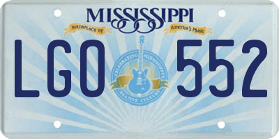 MS license plate LGO552