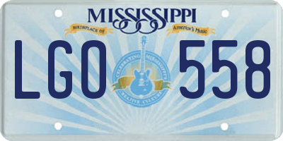 MS license plate LGO558