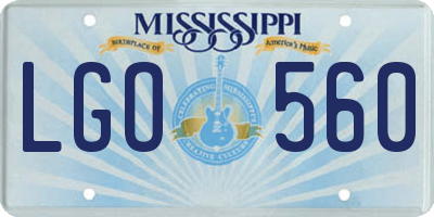 MS license plate LGO560