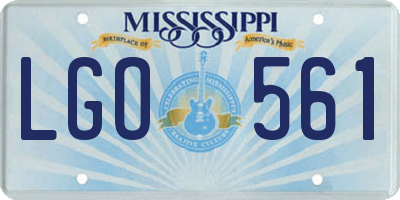 MS license plate LGO561