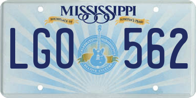 MS license plate LGO562