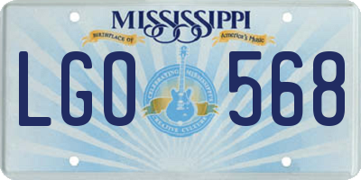MS license plate LGO568
