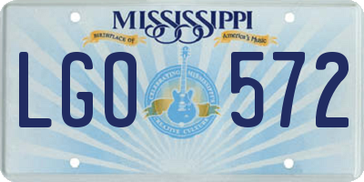 MS license plate LGO572