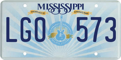MS license plate LGO573