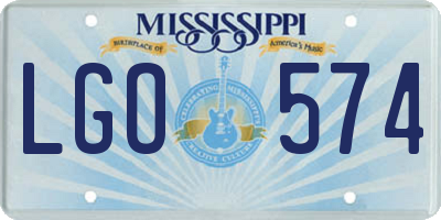 MS license plate LGO574