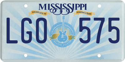 MS license plate LGO575