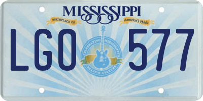 MS license plate LGO577