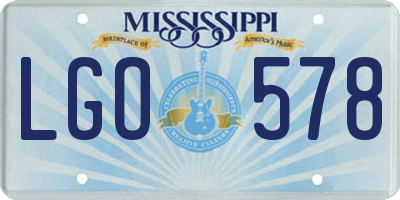MS license plate LGO578