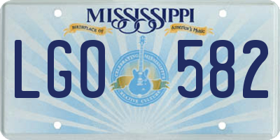 MS license plate LGO582