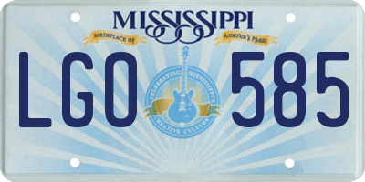 MS license plate LGO585