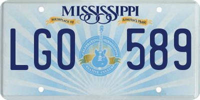 MS license plate LGO589