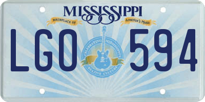 MS license plate LGO594