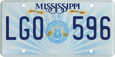 MS license plate LGO596