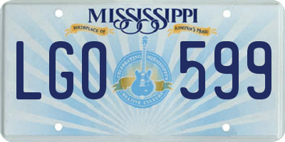 MS license plate LGO599
