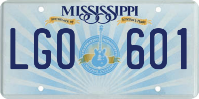 MS license plate LGO601