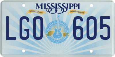 MS license plate LGO605